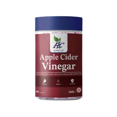 PLC Apple Cider Vinegar Gummies for Antioxidant & Anti-Inflammatory Effects. Pack of 60s